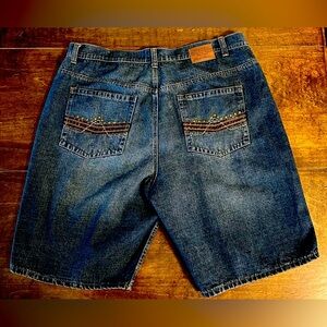Y2K Phat Farm Baggy Jorts Denim Shorts Mens Waist 42 Hip hop Streetwear RN59123